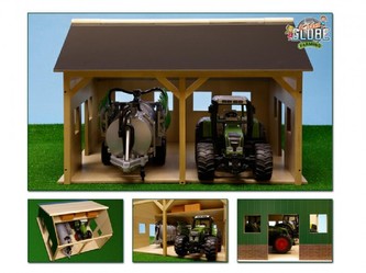 Garáž farma pro traktory dřevo 55x53x38cm 1:16 v krabici