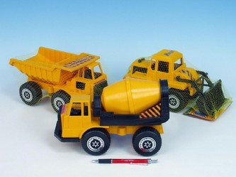 Auto stavební stroj plast 27cm 3 druhy v síťce
