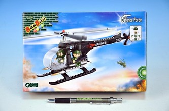 Stavebnice BanBao Vrtulník 90ks + 2 figurky v krabici 23x15x5cm