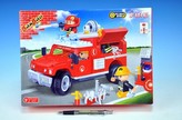 Stavebnice BanBao Auto hasii na zpětné natažení 242ks + 3 figurky v krabici 33x24x7cm