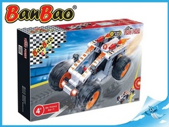 Stavebnice BanBao Auto závodní na zpětné natažení 86ks v krabici 23x15x5cm