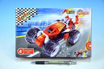Stavebnice BanBao Auto závodní na zpětné natažení 96ks v krabici 23x15x5cm