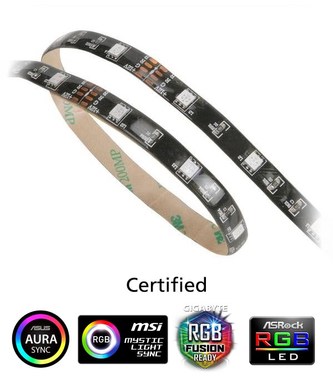 AKASA LED pásek Vegas MB / AK-LD05-50RB / 15x LED / 10x magnet / 12V / 50cm / 4-pin / multicolor