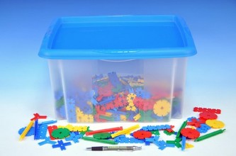 Stavebnice Kostky lístky v plastovém boxu Wader