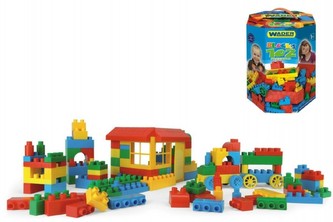 Kostky stavebnice pro kluky plast 102ks v papírové krabici 23x30x23cm Wader 12m+