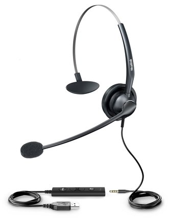 Yealink UH33 náhlavní souprava, jednoušní, USB redukce, 3,5mm jack Yealink UH33 náhlavní souprava, jednoušní, USB redukce, 3,5mm jack