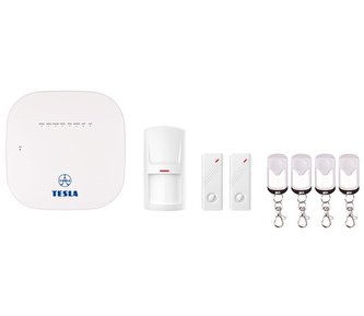 TESLA SecureQ i7/ bezdrátový GSM alarm systém/ 4x DO/ 2x čidlo na dveře/okno/ 1x čidlo pohybu/ 1x siréna/ bílá