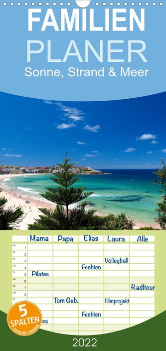 Sonne, Strand & Meer - Familienplaner hoch (Wandkalender 2022 , 21 cm x 45 cm, hoch)