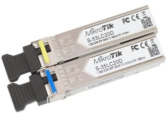 MikroTik S-35/53LC20D Gigabit WDM single-mode MiniGBIC modul (SFP) MikroTik S-35/53LC20D Gigabit WDM single-mode MiniGBIC modul (SFP)