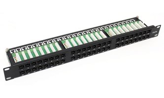 DATACOM Patch panel 19\" UTP 48 port CAT5E LSA 1U BK (6x8p)