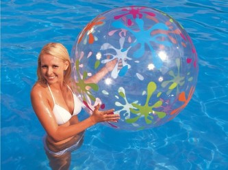 Míč nafukovací 122cm transparentní v sáčku