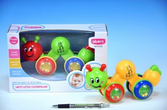 Hračka pro nejmenší chrastítko housenka plast 20cm v krabici od 19 měsíců