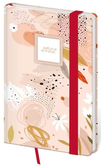 Diář 2022 Vario - Coralestyle s gumičkou, týdenní kapesní