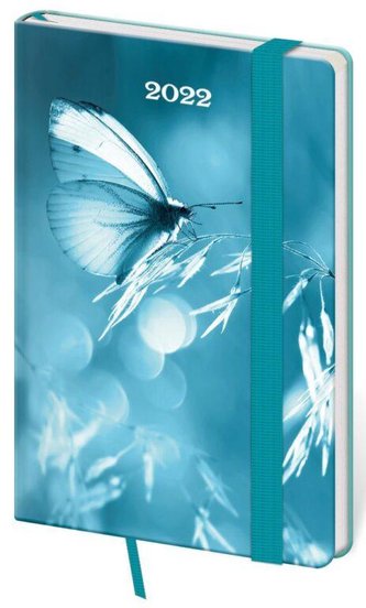 Diář 2022 Vario - Butterfly s gumičkou, týdenní kapesní