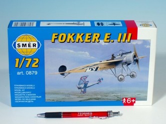 Model Fokker E.III 10,3x13,9cm v krabici 25x14,5x4,5cm