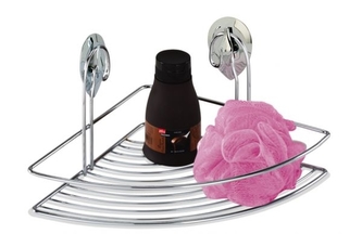 Polička koupelnová rohová chrom přísavky ARTEX 20x20x13cm