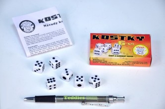 Hrací kostky společenská hra 6ks v krabičce