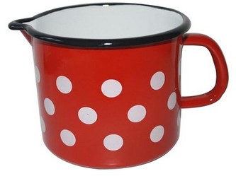 hrnek smalt s výlevkou pr.12cm 1,2l PUNTÍK ČRV