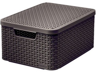 box úložný RATTAN 40x29x19cm (M) s víkem, STYLE2, PH HN