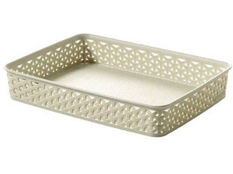 Košík "My Style", umělý ratan, krémová, A4, CURVER 203397