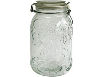 dóza skleněná 2000ml s patentním uzávěrem