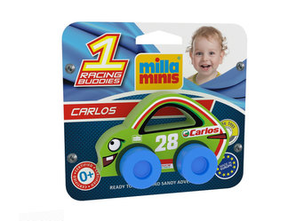 Moje první závodní auto Carlos 28 zelené, pěnové 9x6cm na kartě 0+