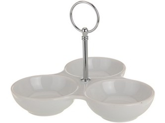 miska servírovací 3x14cm s držákem, porcelán BÍ