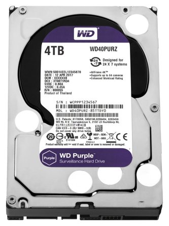 WD PURPLE 4TB / WD40PURZ / SATA 6Gb/s / Interní 3,5\" / 5400rpm / 64MB WD PURPLE 4TB / WD40PURZ / SATA 6Gb/s / Interní 3,5\" / 5400rpm / 64MB
