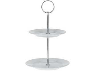 podnos 2 patra kulatý 13cm, 15cm porcelán BÍ