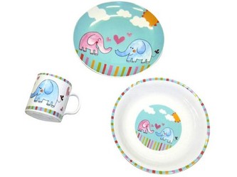 sada jídelní dětská SLON 3díl. porcelánová
