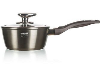 rendlík s ručkou 16x7,5cm 1,25l nepřiln.povrch METALLIC PLATINUM