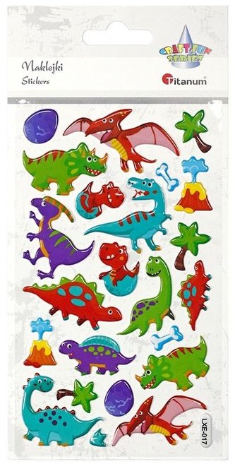 Naklejki wypukłe dinozaury 23szt