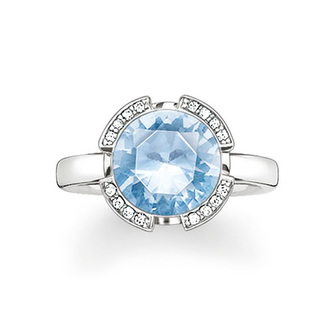 Prsten \"Světle modrý kámen\" Thomas Sabo TR2038-059-31-54, Sterling Silver, 925 Sterling silver, synt Prsten \"Světle modrý kámen\" Thomas Sabo TR2038-059-31-54, Sterling Silver, 925 Sterling silver, synt