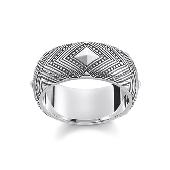Prsten \"Africké ornamenty\" Thomas Sabo TR2127-637-21-52, Sterling Silver, 925 Sterling silver, blac