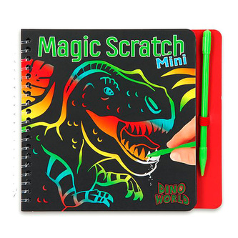 Škrabací sešit Dino World Škrábací bloček malý, se škrábátkem