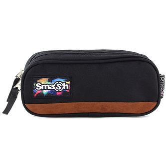 Školní penál bez náplně Smash černý, 2 kapsy