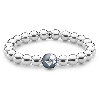 Náramek \"Zeměkoule\" Thomas Sabo A1870-637-21-L18, Sterling Silver, 925 Sterling silver, blac Náramek \"Zeměkoule\" Thomas Sabo A1870-637-21-L18, Sterling Silver, 925 Sterling silver, blac