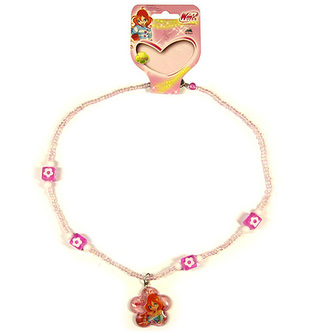 Náhrdelník Winx Club Náhrdelník 11 kytka Bloom světle růžová