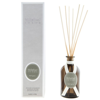 Skleněný difuzér Millefiori Milano Via Brera, 250ml/Earl Grey