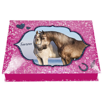 Pouzdro na kancelářské potřeby Horses Dreams Forever, růžové