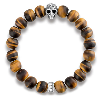 Náramek \"Lebka\" Thomas Sabo A1701-826-2-L16, Sterling Silver, 925 Sterling silver, black