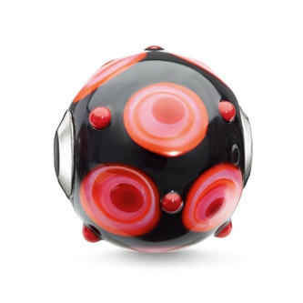 Korálek \"Skleněný barevný\" Thomas Sabo K0281-017-10, Karma Beads, 925 Sterling silver, glass orange