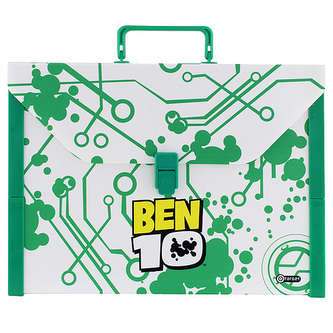 Kufřík Ben 10 velikost A4, zeleno/bílý, plastový