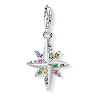 Přívěsek \"Barevná hvězda\" Thomas Sabo 1817-342-7, Charm Club, 925 Sterling silver, blackened, glas