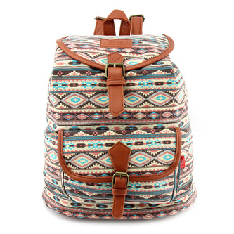 Batoh Target Africké vzory, hnědá koženka
