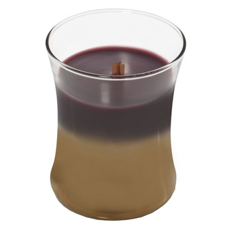 Svíčka oválná váza WoodWick Tmavý mák, 275 g