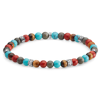 Náramek \"Barevné korálky\" Thomas Sabo A1925-364-7-L17, Sterling Silver, 925 Sterling silver, black