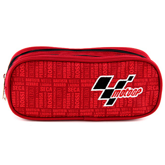 Školní penál Moto GP elipsovitý, červený