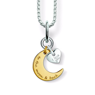 Náhrdelník \"Měsíc a srdce\" Thomas Sabo SCKE150242, Glam & Soul, 925 Sterling silver, 18k yellow gol Náhrdelník \"Měsíc a srdce\" Thomas Sabo SCKE150242, Glam & Soul, 925 Sterling silver, 18k yellow gol