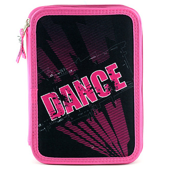 Školní penál s náplní Target Dance, barva černo-růžová Školní penál s náplní Target Dance, barva černo-růžová